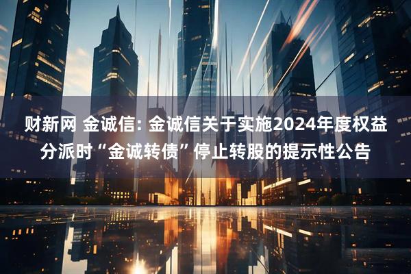 财新网 金诚信: 金诚信关于实施2024年度权益分派时“金诚转债”停止转股的提示性公告